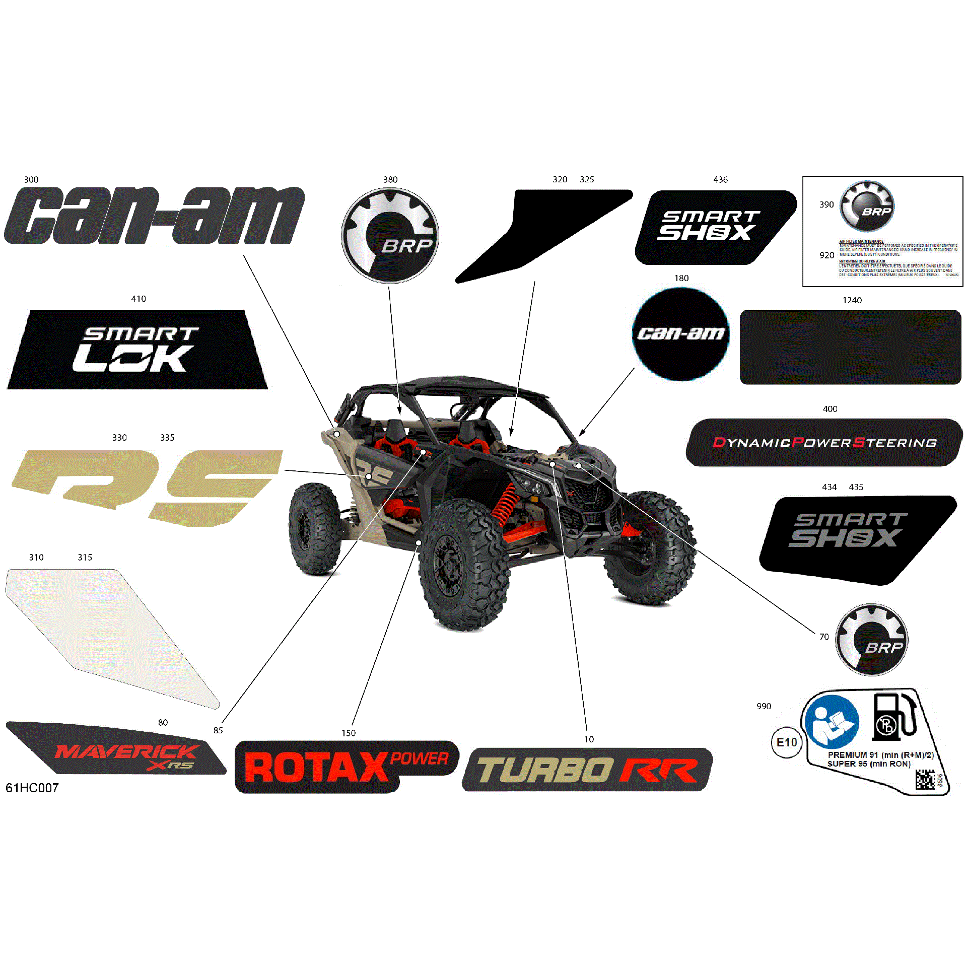 An Image of a Genuine Can-Am Parts Schematic Diagram showing the schematic - BODY - DECALS