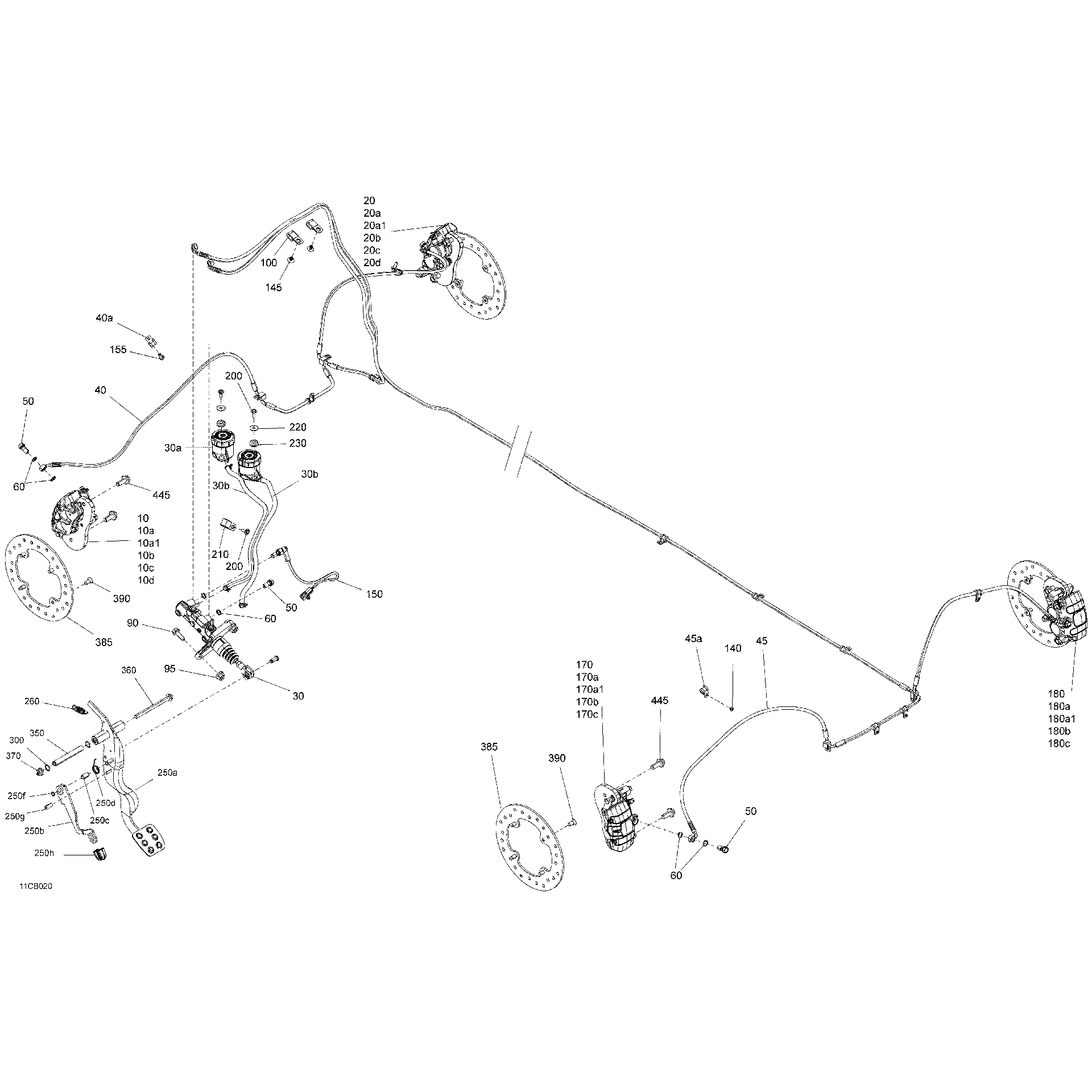 An Image of a Genuine Can-Am Parts Schematic Diagram showing the schematic - MECHANIC - BRAKE SYSTEM