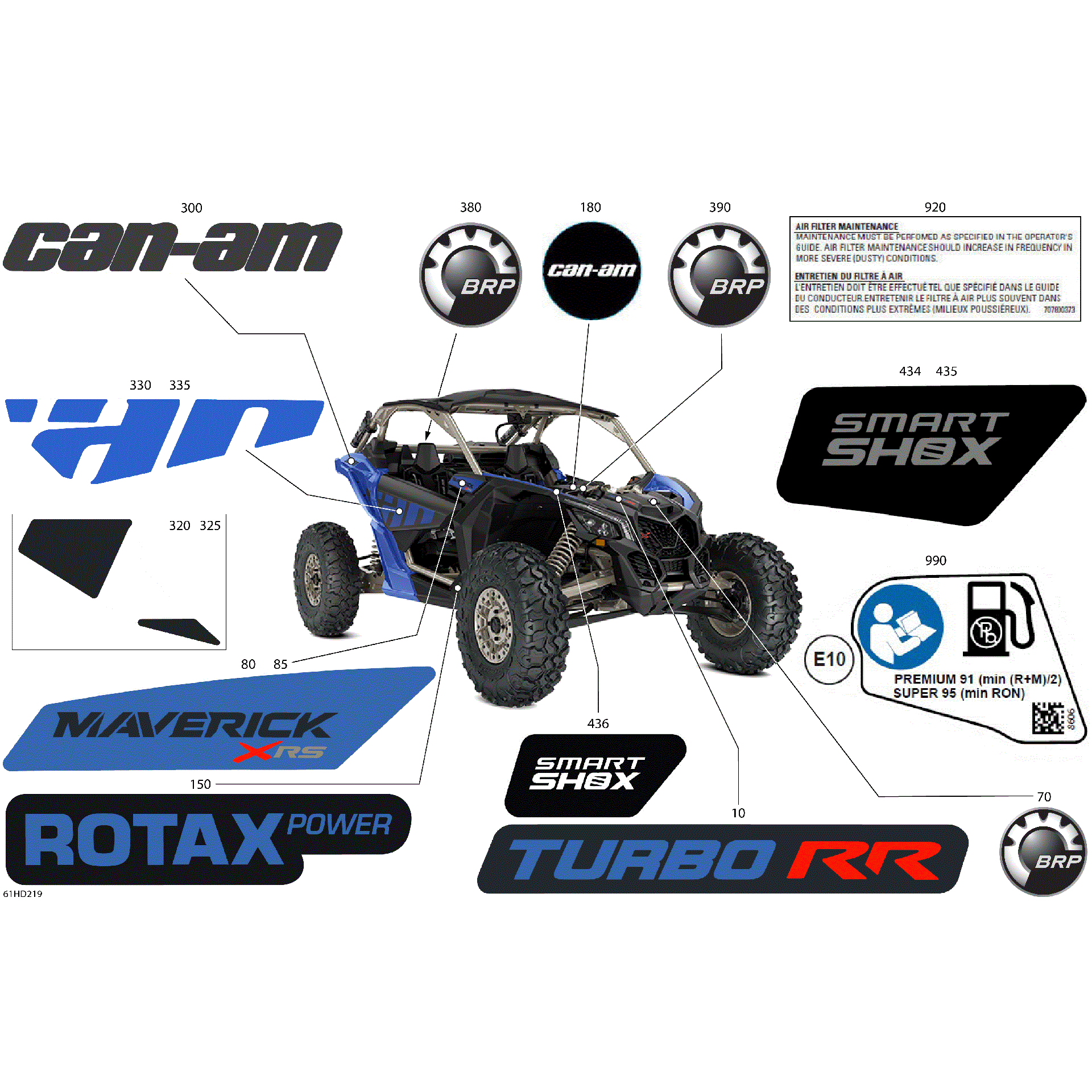 An Image of a Genuine Can-Am Parts Schematic Diagram showing the schematic - BODY - DECALS