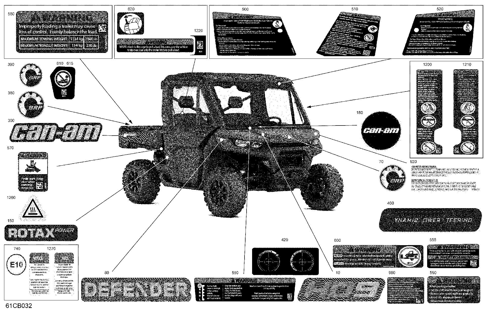 An Image of a Genuine Can-Am Parts Schematic Diagram showing the schematic - BODY - DECALS