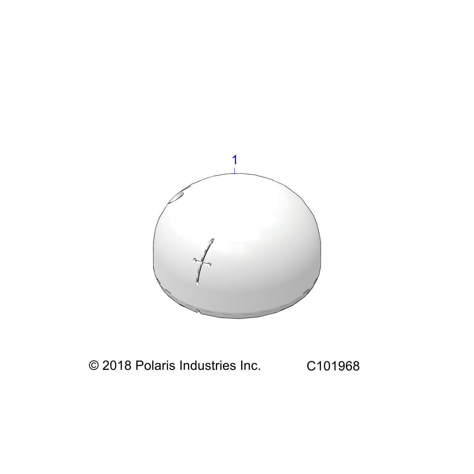 An Image of a Genuine Polaris Parts Schematic Diagram showing the schematic - BODY: FUEL PUMP COVER - 2019 POLARIS SPORTSMAN 1000 XP 48