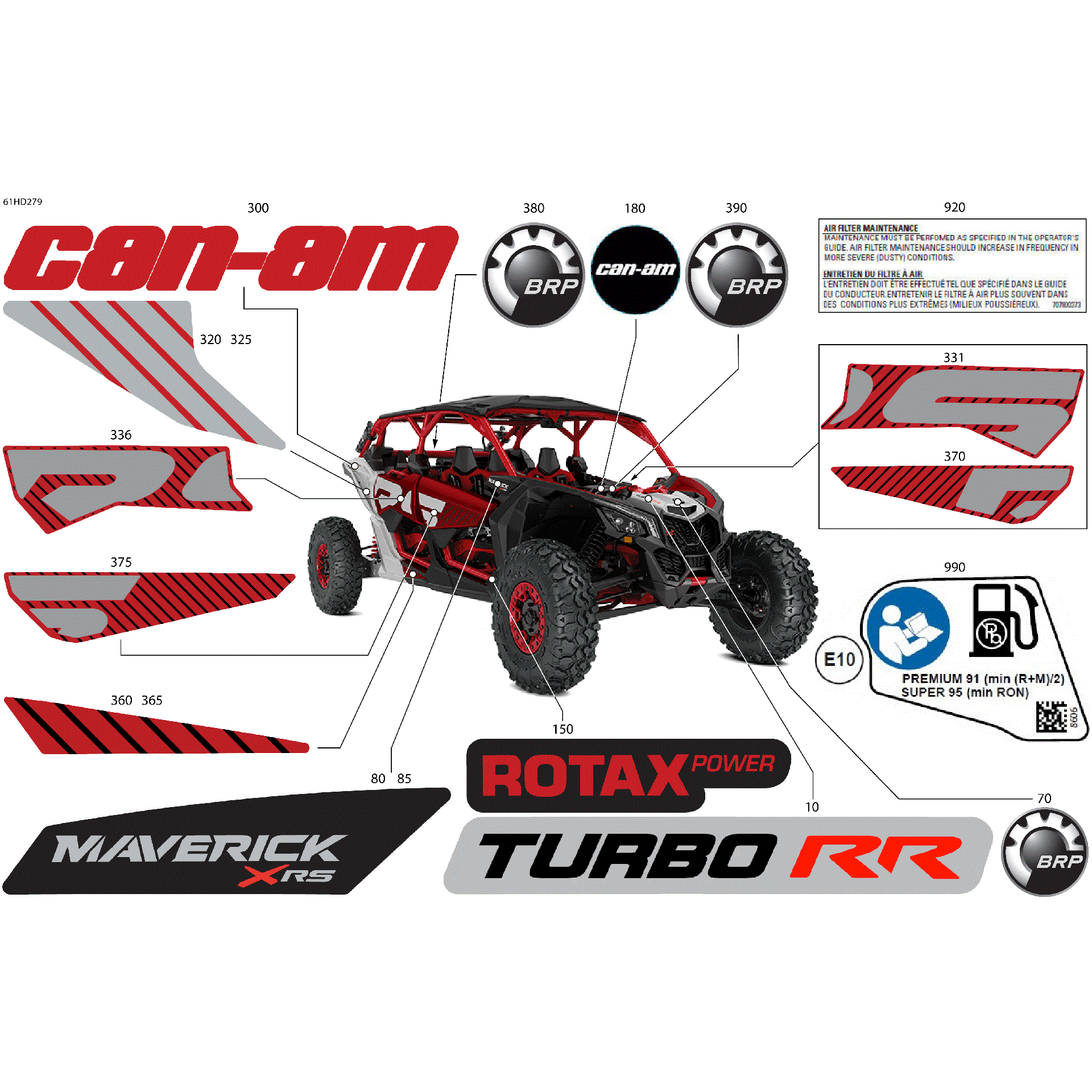 An Image of a Genuine Can-Am Parts Schematic Diagram showing the schematic - BODY - DECALS