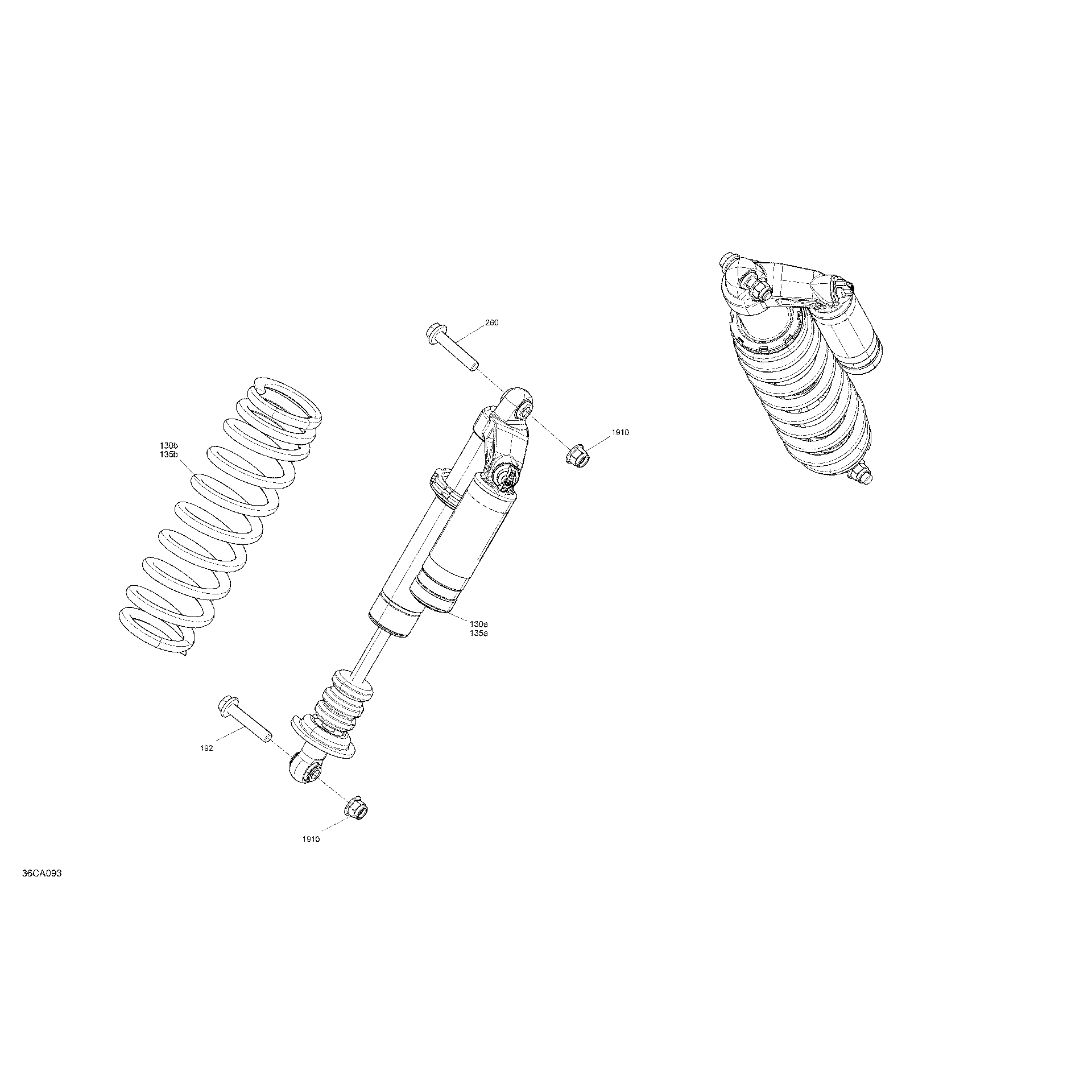 An Image of a Genuine Can-Am Parts Schematic Diagram showing the schematic - SUSPENSION - FRONT SHOCKS - DPS