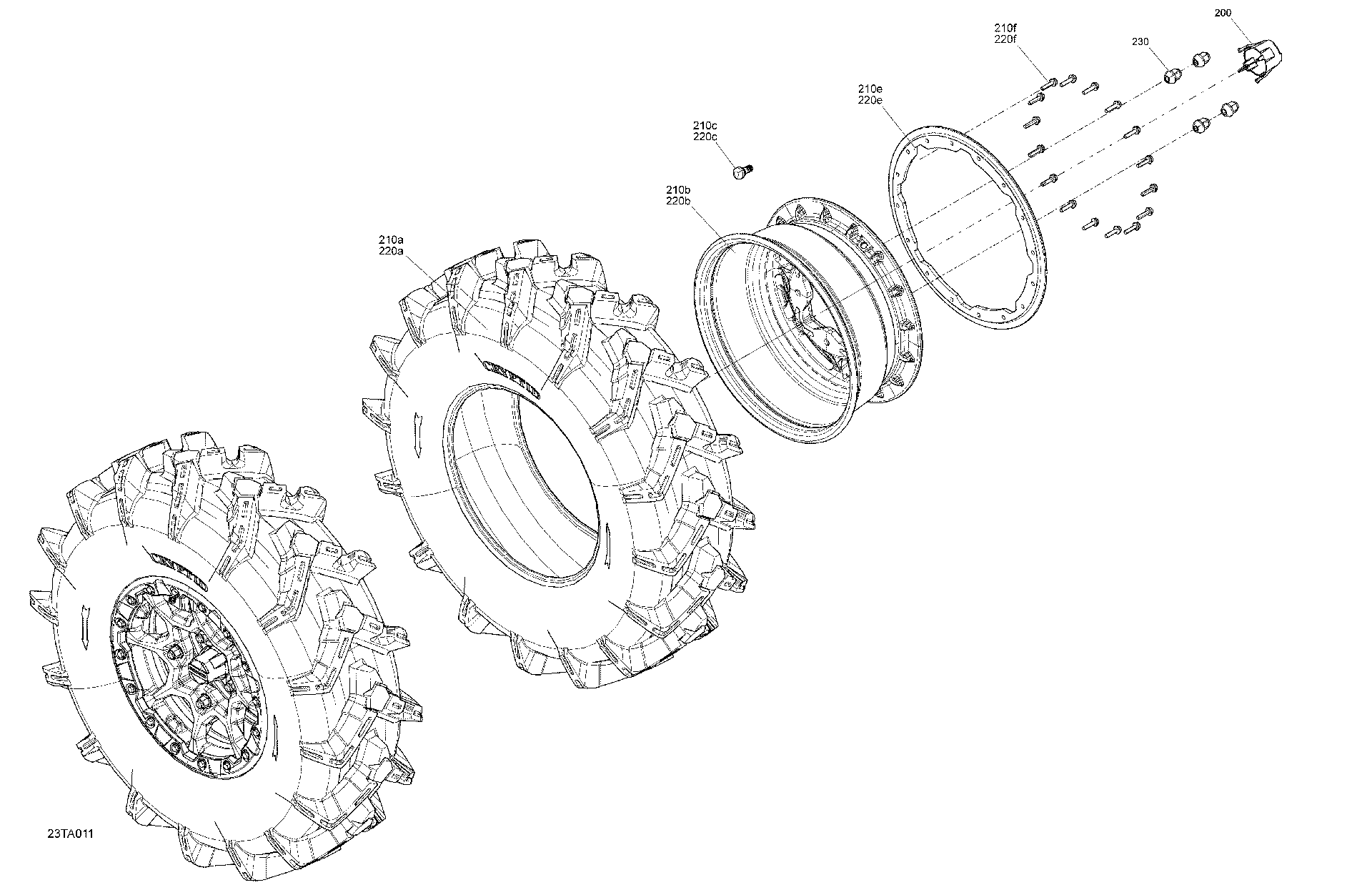 An Image of a Genuine Can-Am Parts Schematic Diagram showing the schematic - DRIVE - FRONT WHEELS