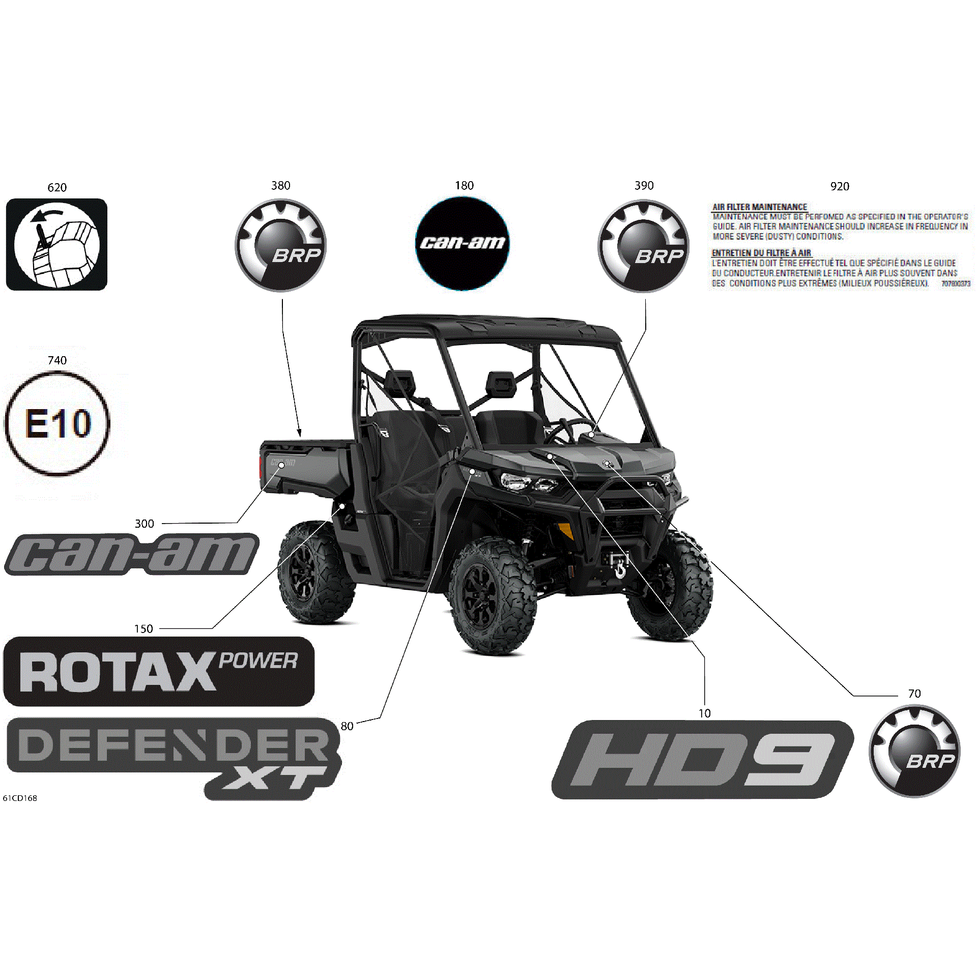 An Image of a Genuine Can-Am Parts Schematic Diagram showing the schematic - BODY - DECALS
