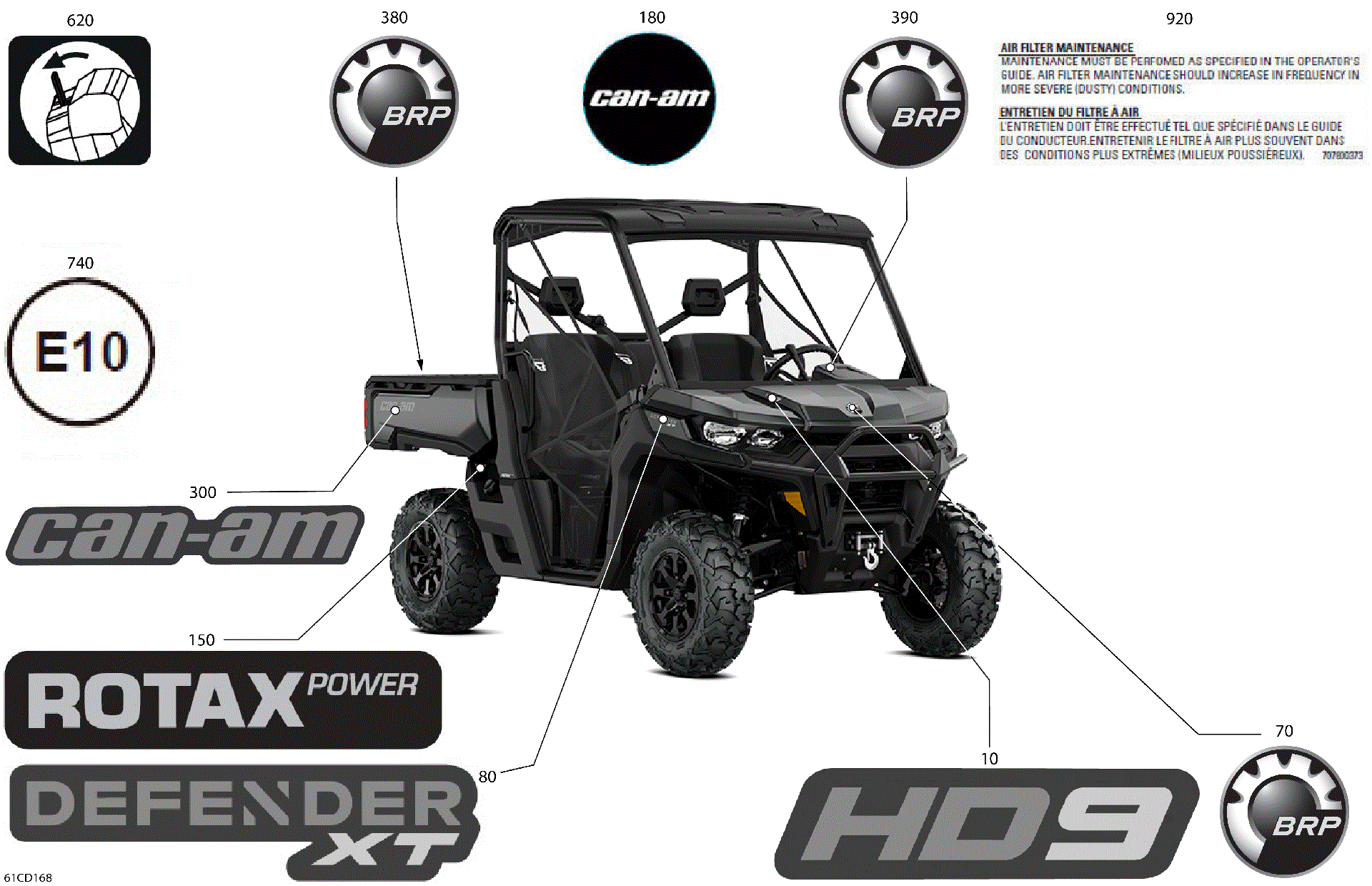 An Image of a Genuine Can-Am Parts Schematic Diagram showing the schematic - BODY - DECALS