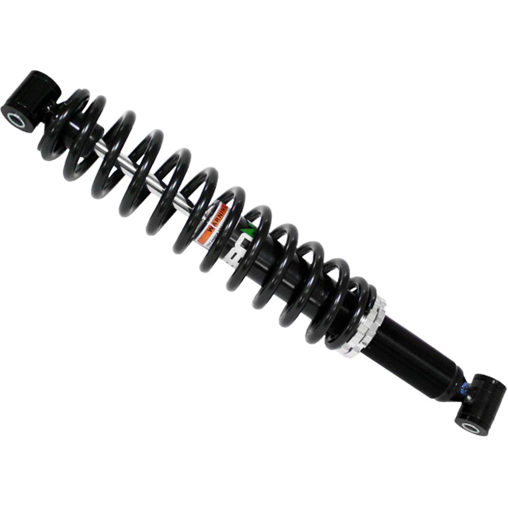 The Yamaha Grizzly UTV/ATV Rear Gas Shock by Bronco features a black coilover design with a metal spring around its cylindrical body and mounting points at both ends—perfect for UTV/ATV suspension, available at Witchdoctors.com.