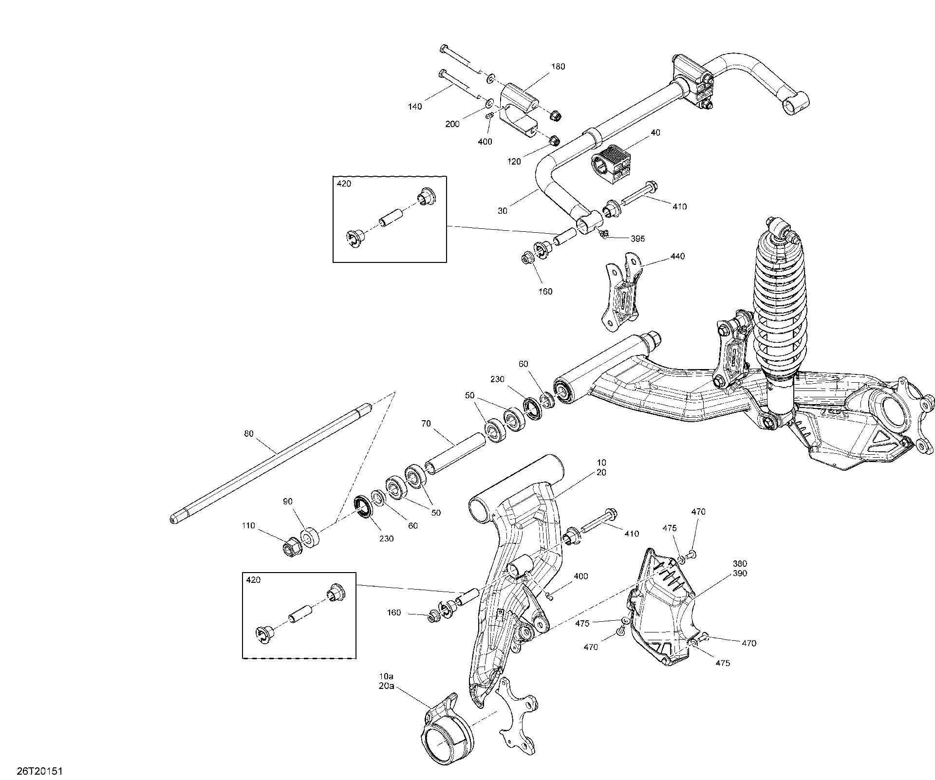 An Image of a Genuine Can-Am Parts Schematic Diagram showing the schematic - REAR SUSPENSION