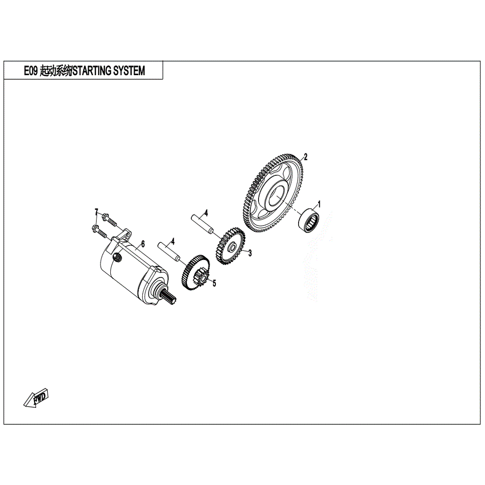 An Image of a Genuine CFMOTO Parts Schematic Diagram showing the schematic - STARTING SYSTEM - 2022 CFMOTO ZFORCE 950 EX