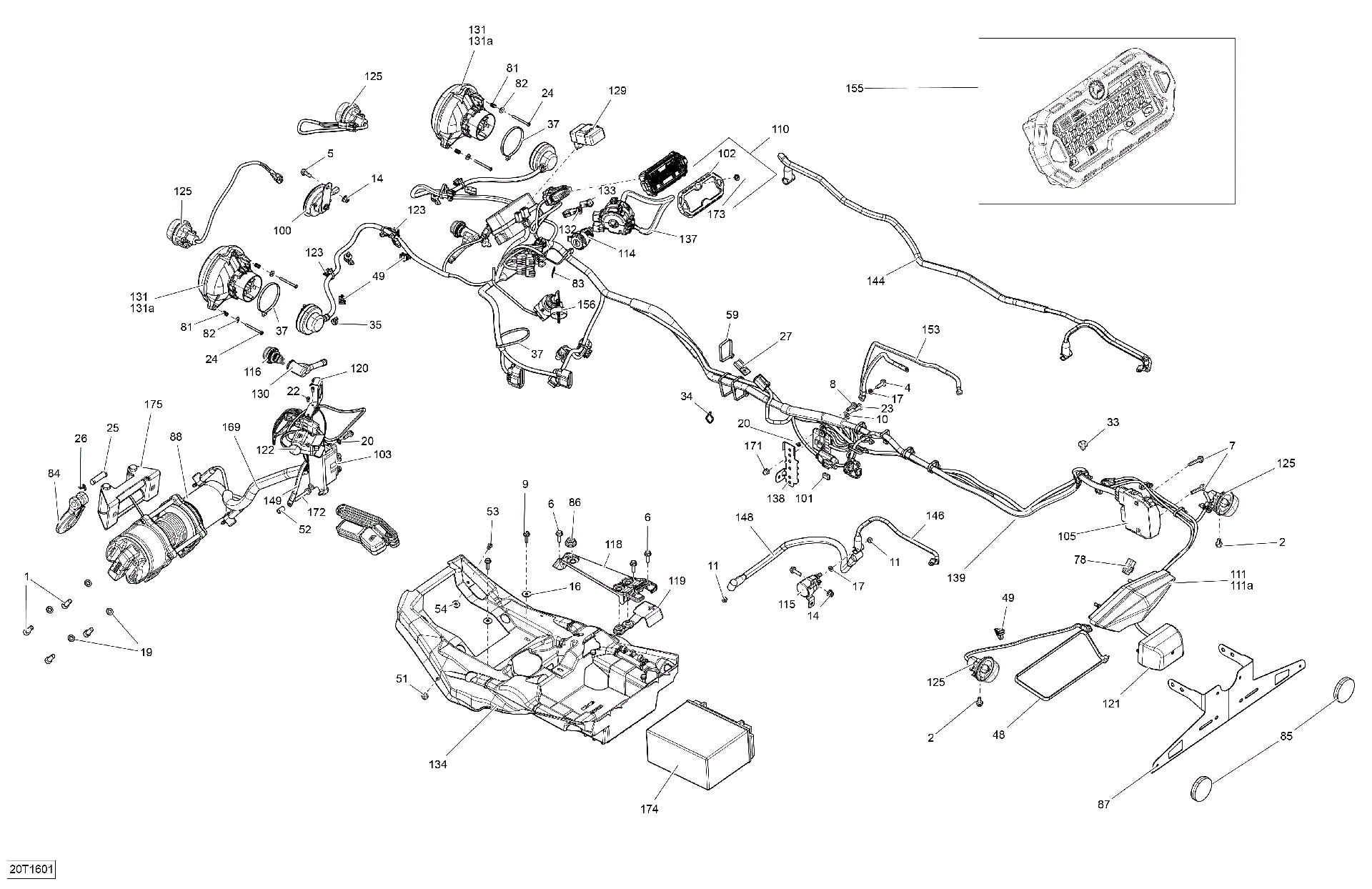 An Image of a Genuine Can-Am Parts Schematic Diagram showing the schematic - ELECTRICAL SYSTEM - ALL MODELS