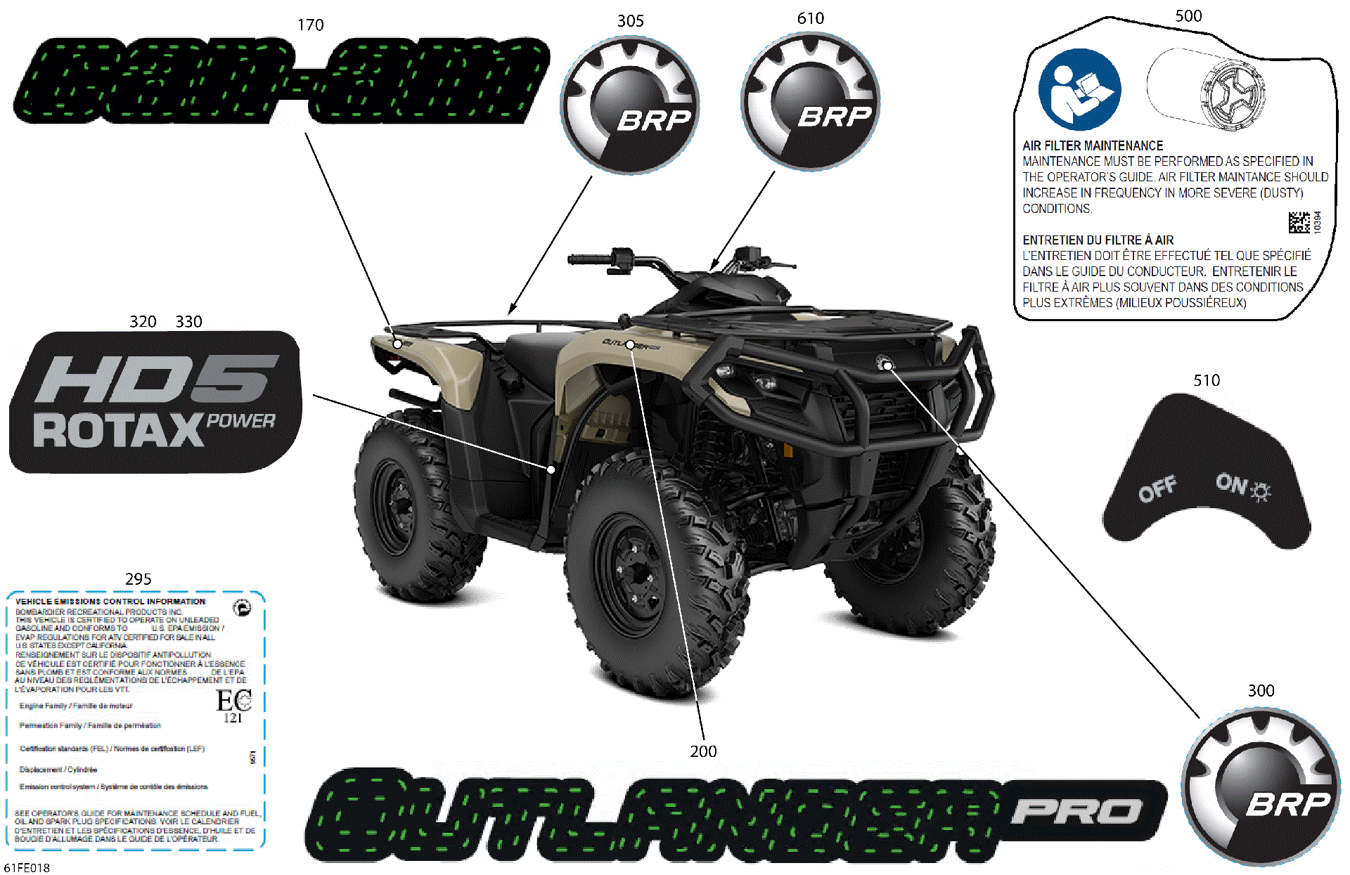 An Image of a Genuine Can-Am Parts Schematic Diagram showing the schematic - BODY - FEATURE DECALS