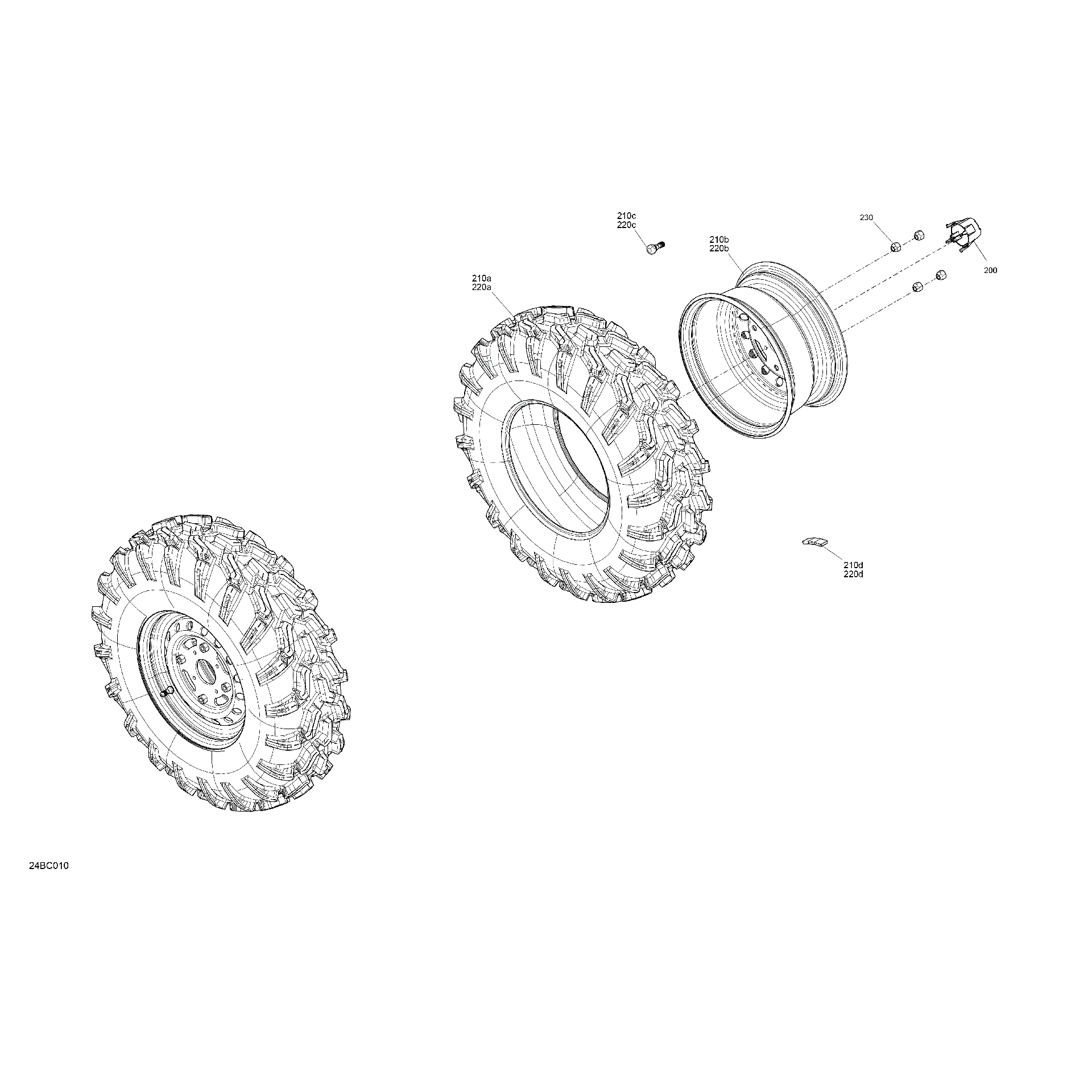 An Image of a Genuine Can-Am Parts Schematic Diagram showing the schematic - DRIVE - FRONT WHEELS