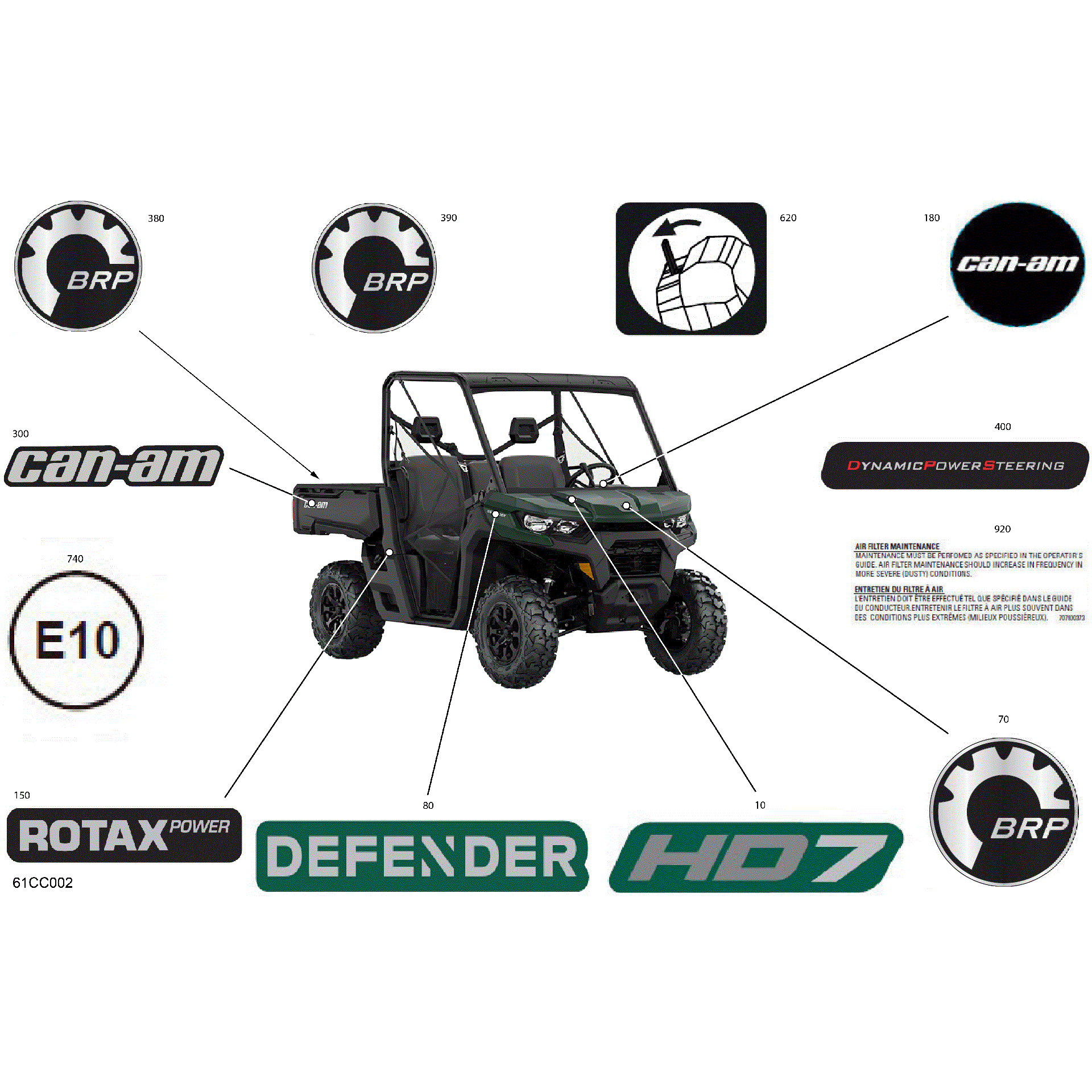 An Image of a Genuine Can-Am Parts Schematic Diagram showing the schematic - BODY - DECALS