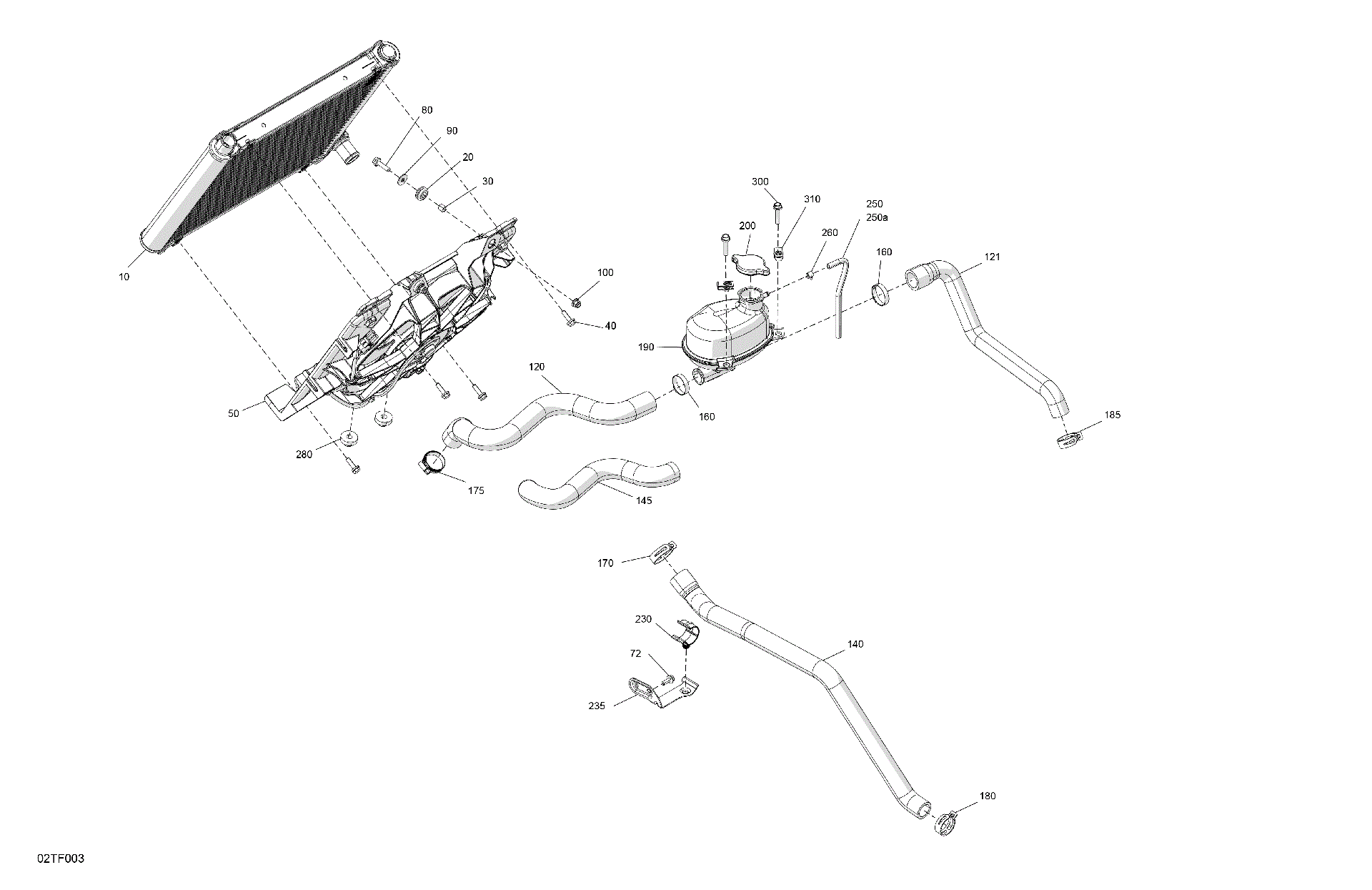An Image of a Genuine Can-Am Parts Schematic Diagram showing the schematic - ENGINE - COOLING