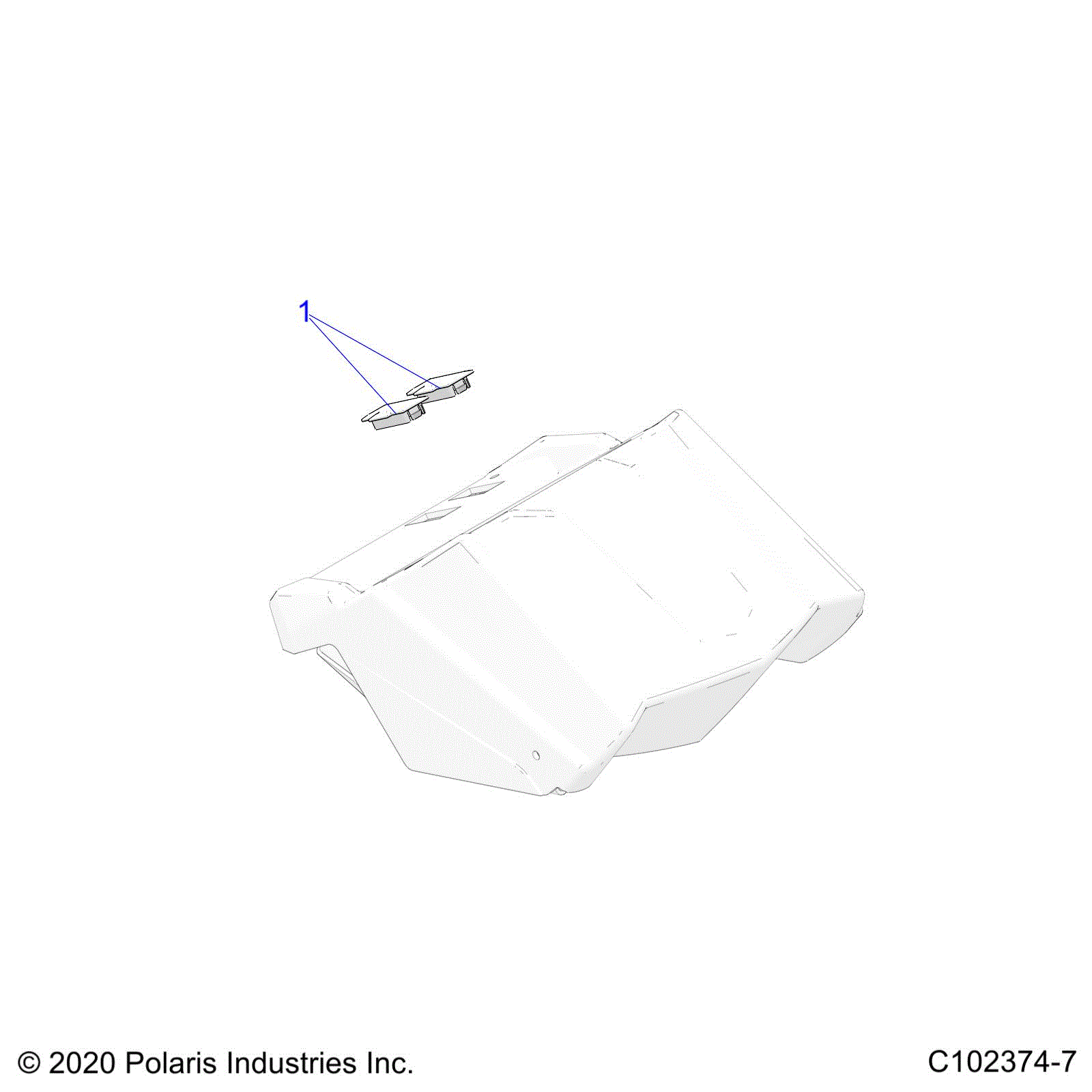 An Image of a Genuine Polaris Parts Schematic Diagram showing the schematic - BODY: GAUGE POD PLUGS - 2023 POLARIS SCRAMBLER 850 48"
