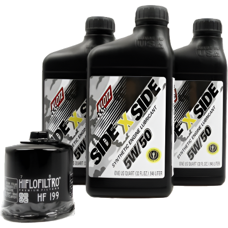 5w50 SXS 3 Qt. KU-102 Synthetic Engine Oil for ATV Oil change kIt w/ HiFloFiltro HF199 Oil Filter