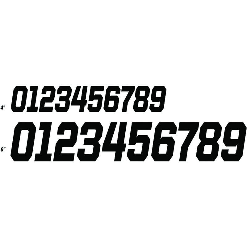 #6 Black 6 Race Series 3/Pack By D'Cor 45-35-6 Number Set 862-356 Western Powersports