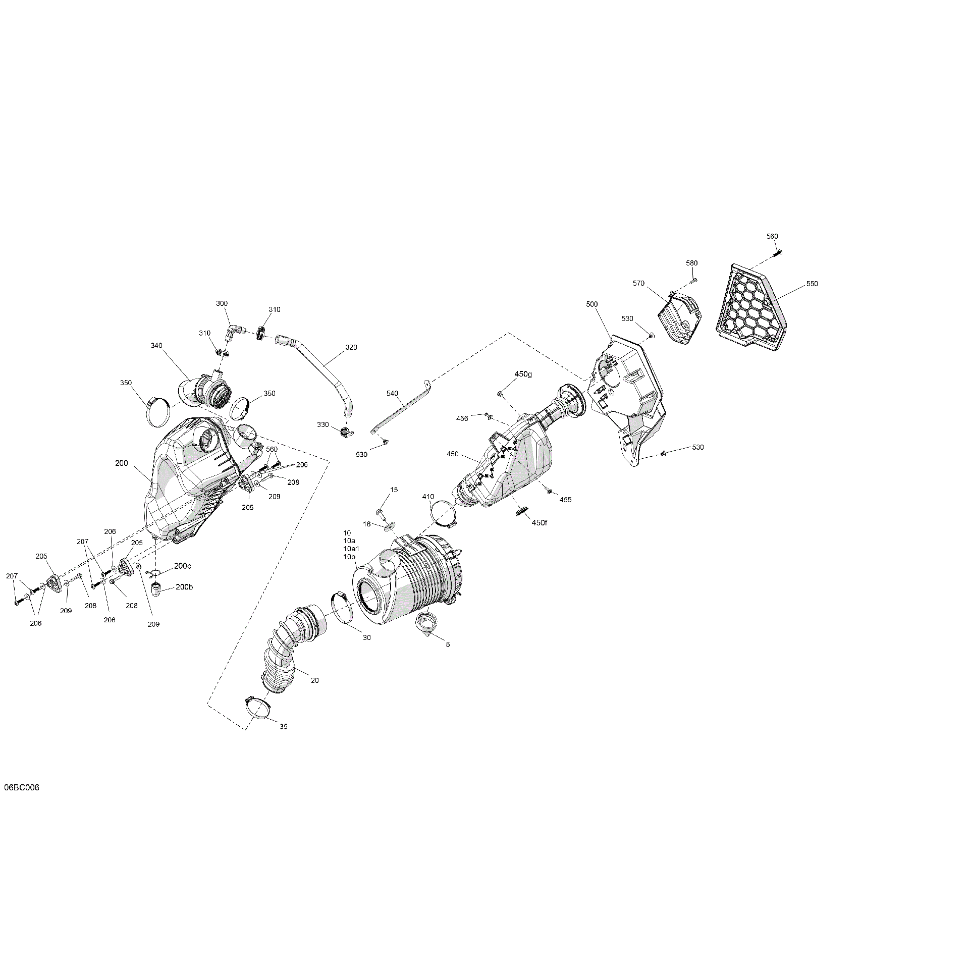 An Image of a Genuine Can-Am Parts Schematic Diagram showing the schematic - ENGINE - AIR INTAKE