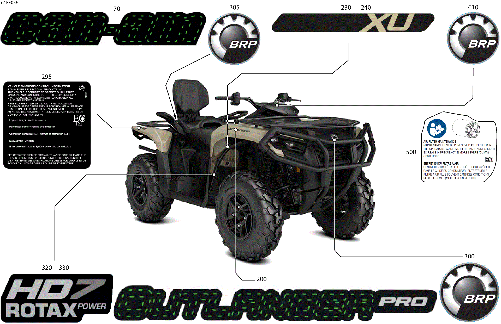 An Image of a Genuine Can-Am Parts Schematic Diagram showing the schematic - BODY - FEATURE DECALS