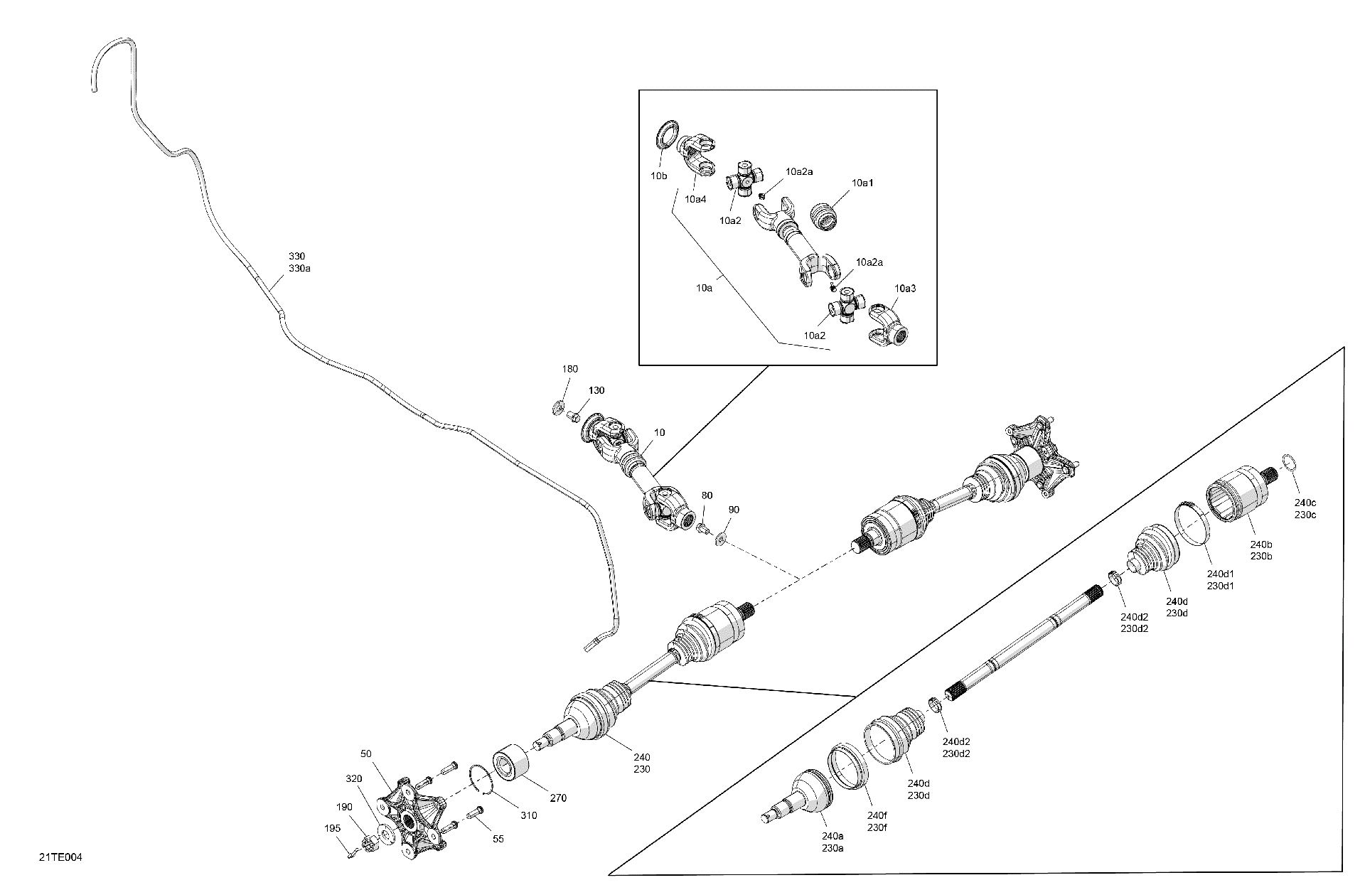 An Image of a Genuine Can-Am Parts Schematic Diagram showing the schematic - DRIVE - REAR - COMMON PARTS