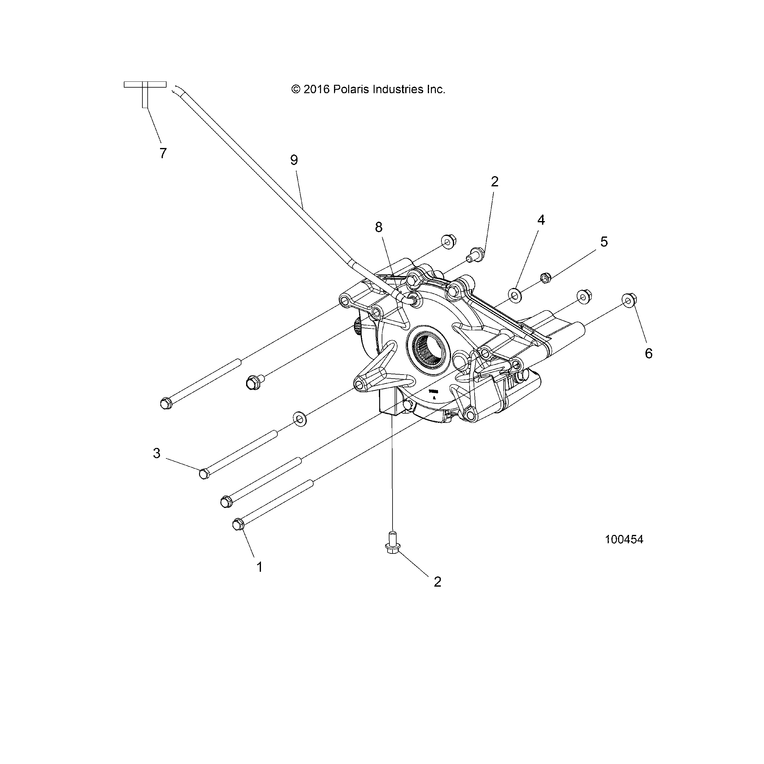 An Image of a Genuine Polaris Parts Schematic Diagram showing the schematic - DRIVE TRAIN: REAR GEARCASE MOUNTING - 2018 POLARIS SPORTSMAN 570 6X6