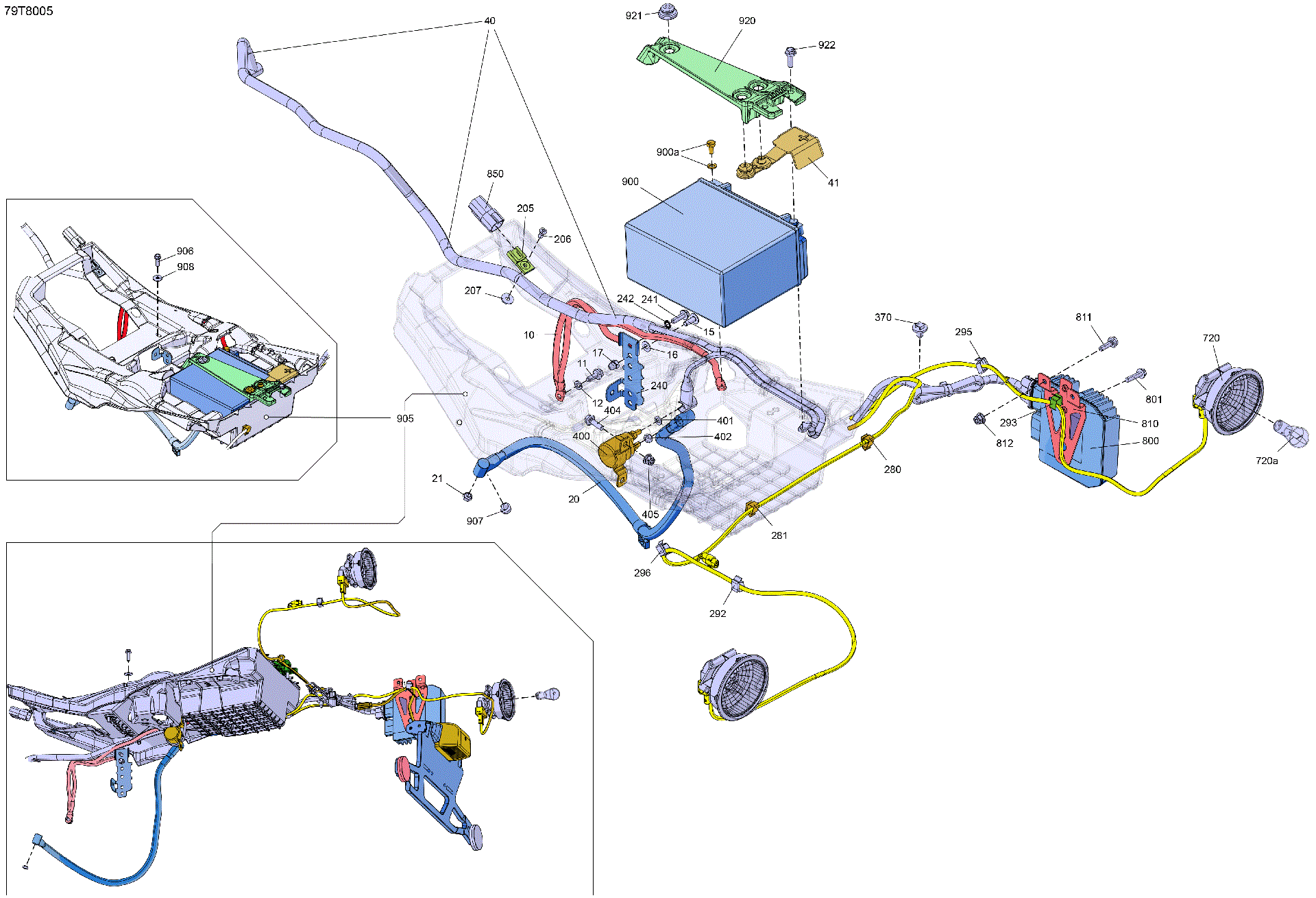 An Image of a Genuine Can-Am Parts Schematic Diagram showing the schematic - ELECTRIC - REAR SECTION