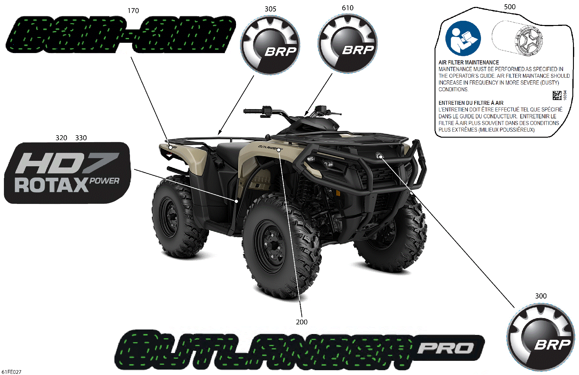 An Image of a Genuine Can-Am Parts Schematic Diagram showing the schematic - BODY - FEATURE DECALS