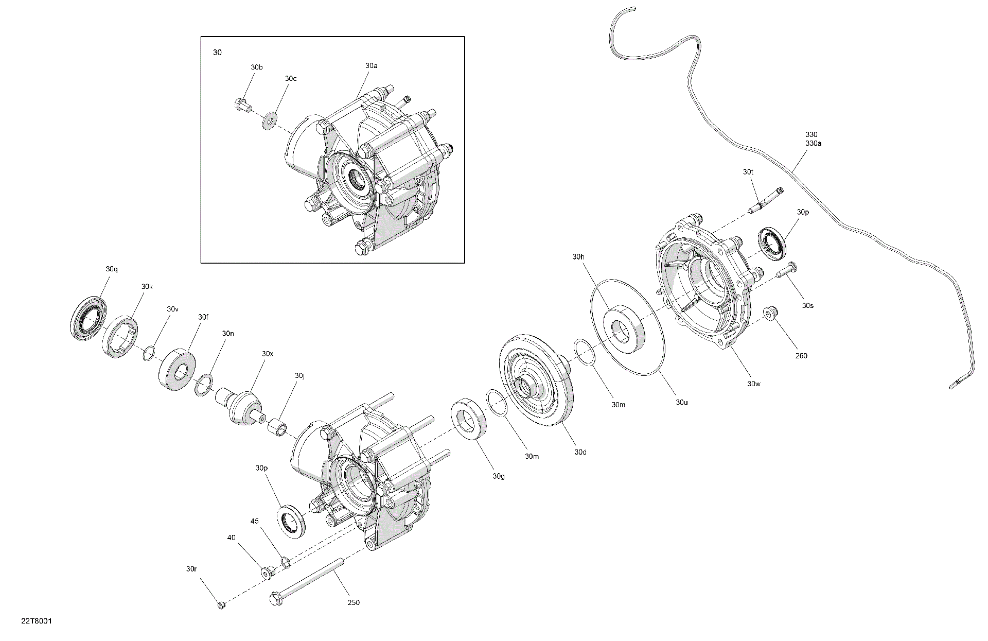 An Image of a Genuine Can-Am Parts Schematic Diagram showing the schematic - DRIVE - FINAL DRIVE UNIT