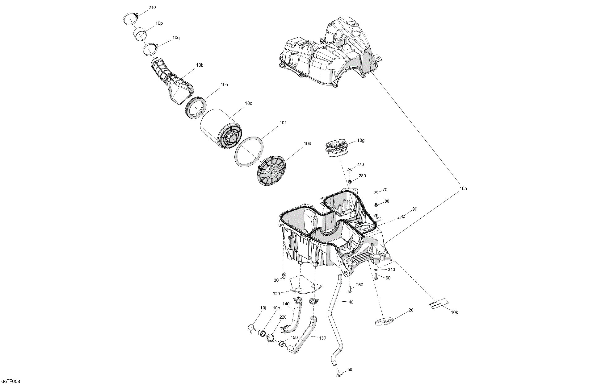 An Image of a Genuine Can-Am Parts Schematic Diagram showing the schematic - ENGINE - AIR INTAKE