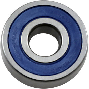 A close-up of the Wheel Bearing Double Seal 17x47x14 by Parts Unlimited, showing its blue seal, central hole, and smooth circular edges.