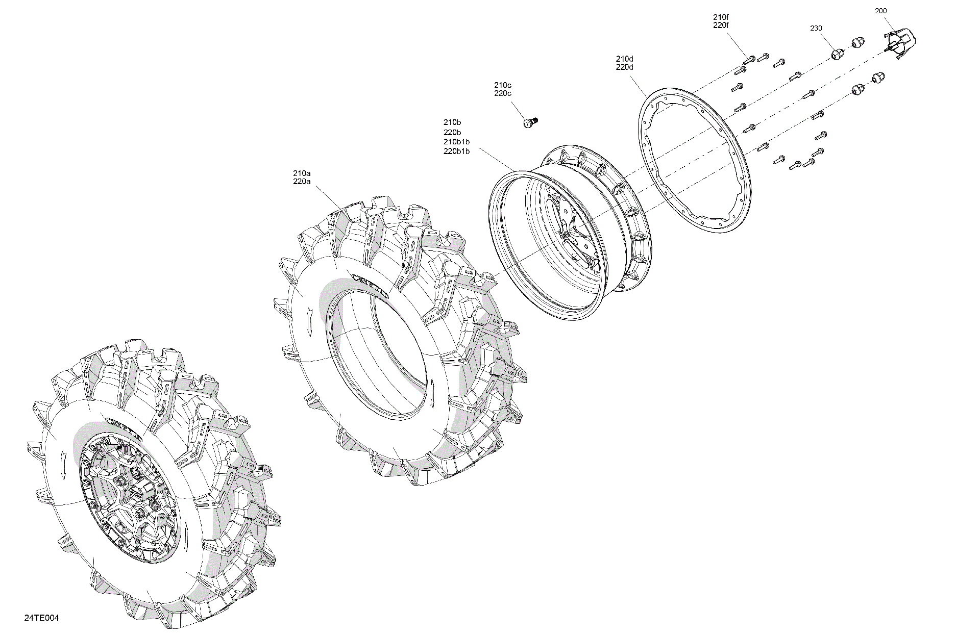 An Image of a Genuine Can-Am Parts Schematic Diagram showing the schematic - DRIVE - FRONT WHEELS