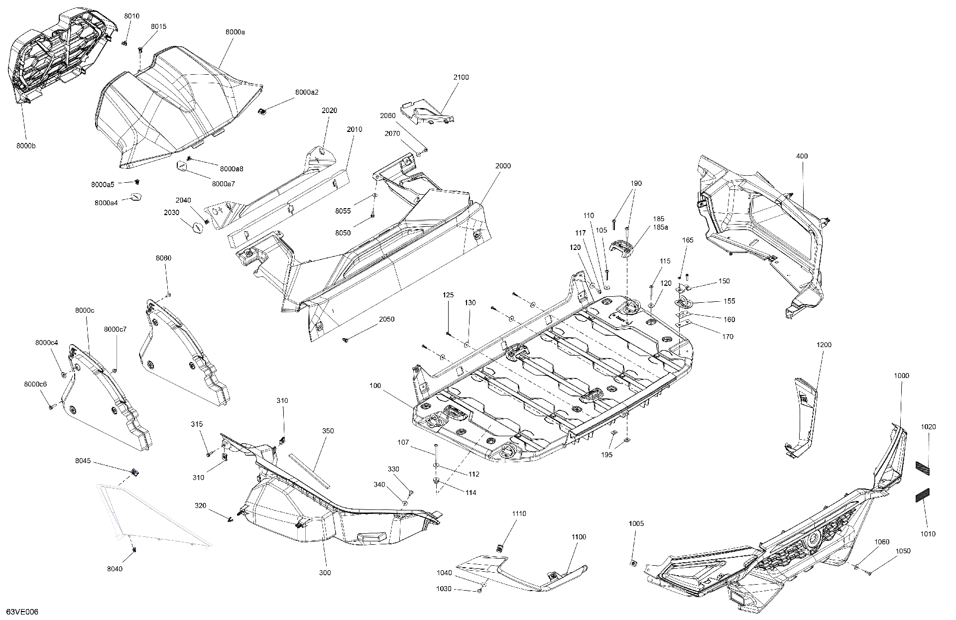 An Image of a Genuine Can-Am Parts Schematic Diagram showing the schematic - BODY - CARGO