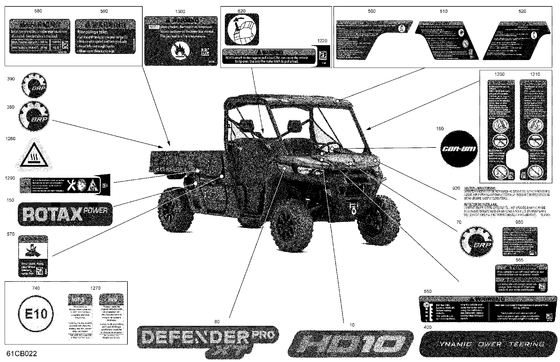 An Image of a Genuine Can-Am Parts Schematic Diagram showing the schematic - BODY - DECALS