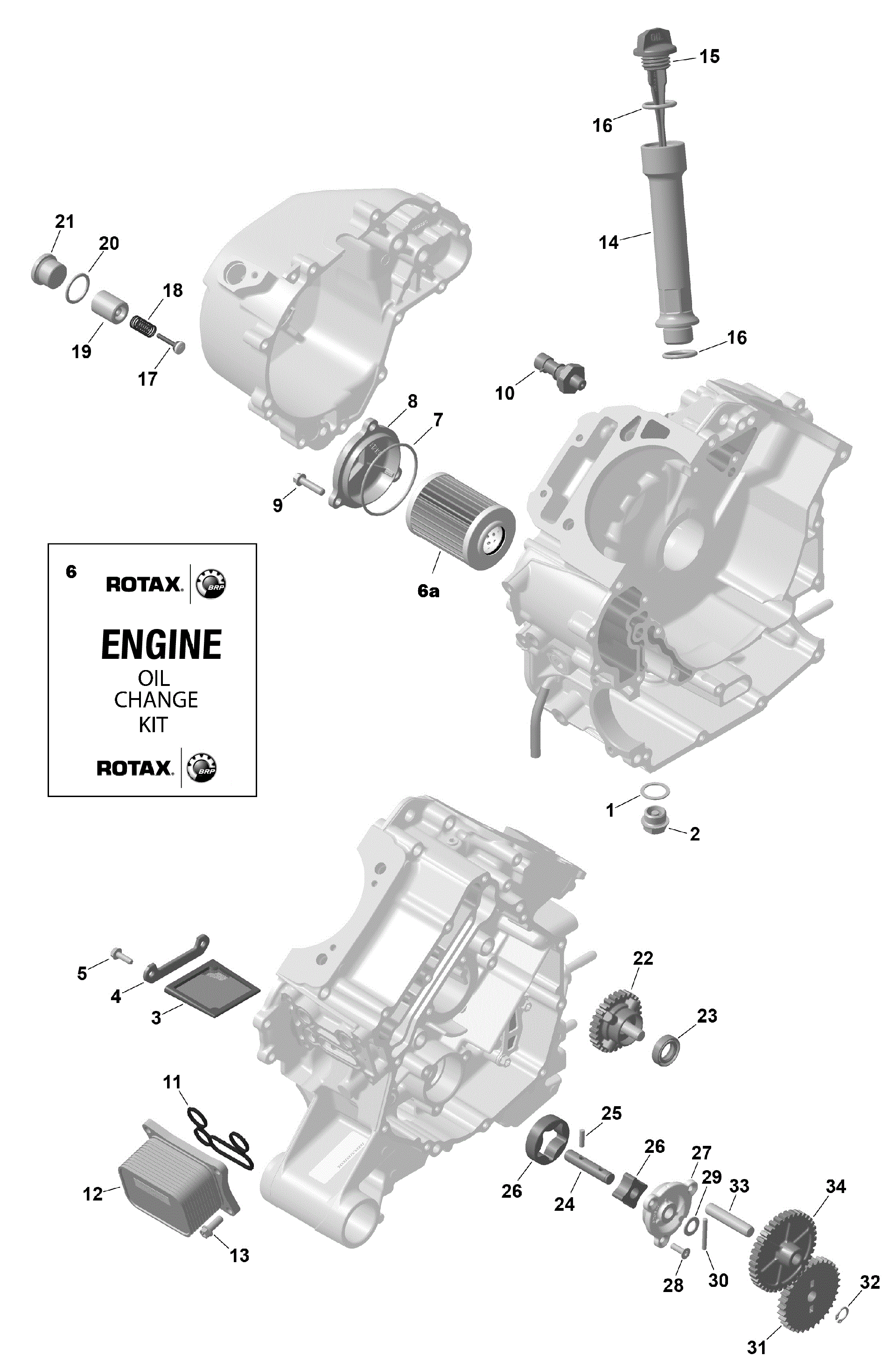 An Image of a Genuine Can-Am Parts Schematic Diagram showing the schematic - ROTAX - ENGINE LUBRICATION
