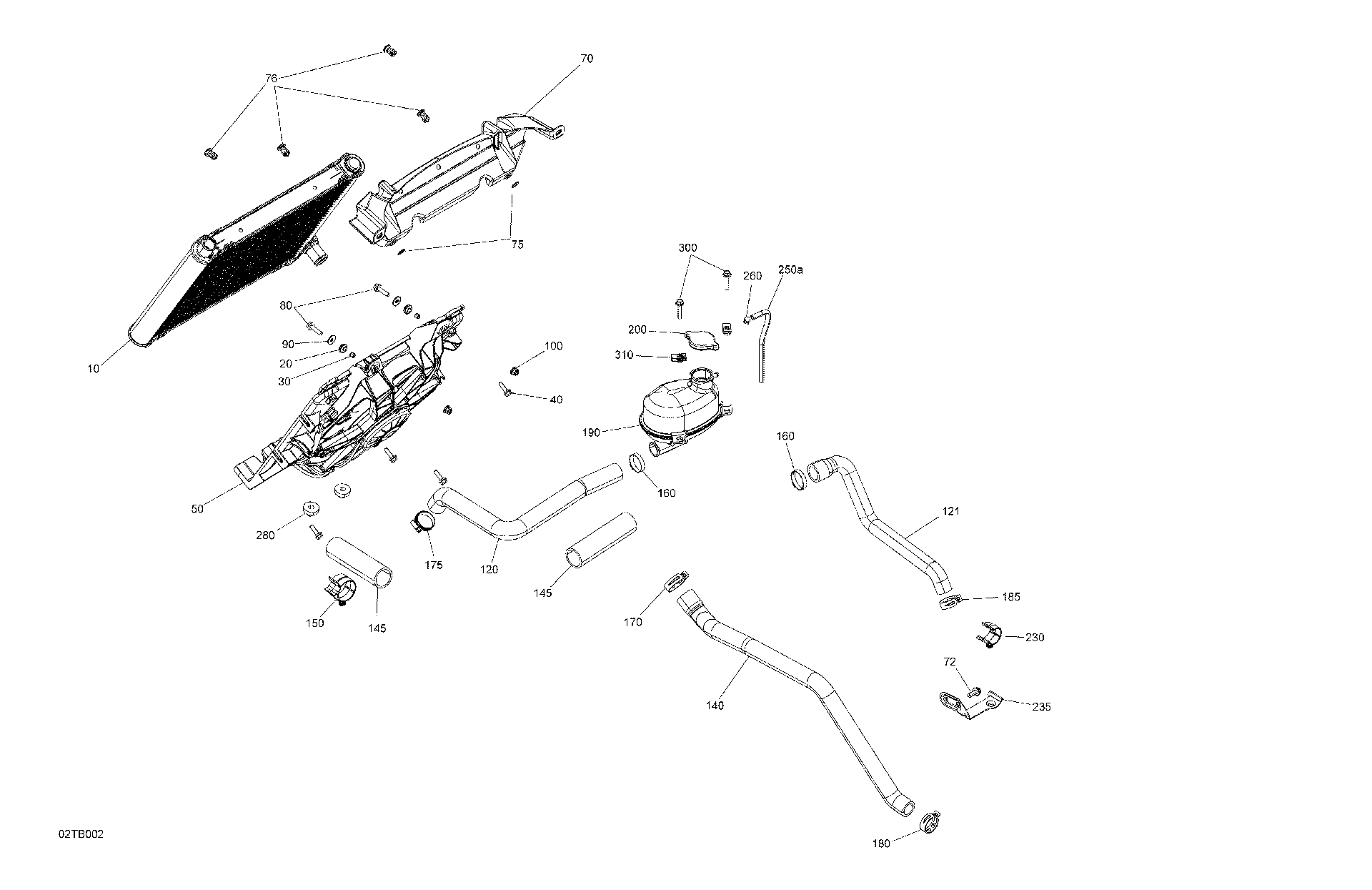 An Image of a Genuine Can-Am Parts Schematic Diagram showing the schematic - ENGINE - COOLING
