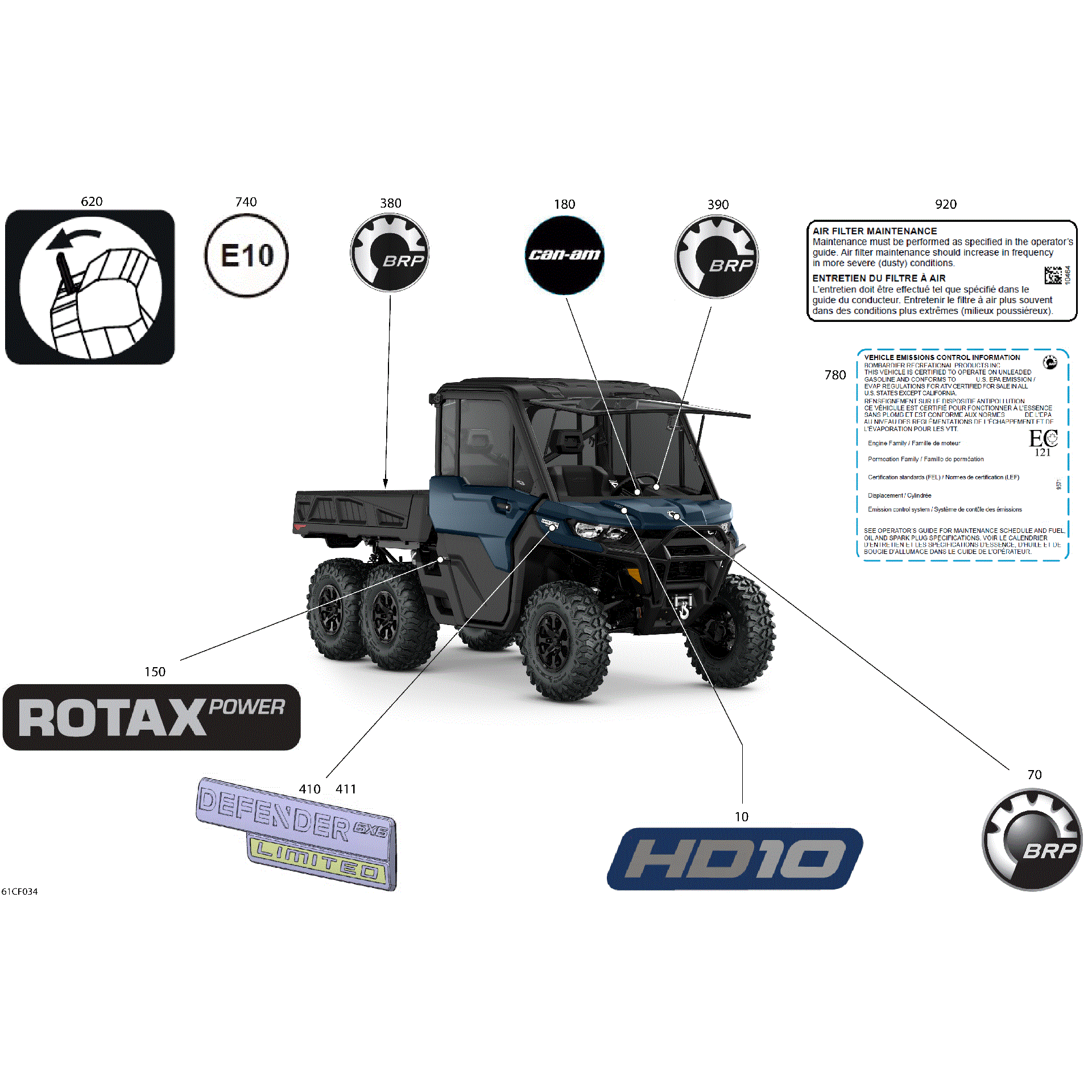 An Image of a Genuine Can-Am Parts Schematic Diagram showing the schematic - BODY - DECALS