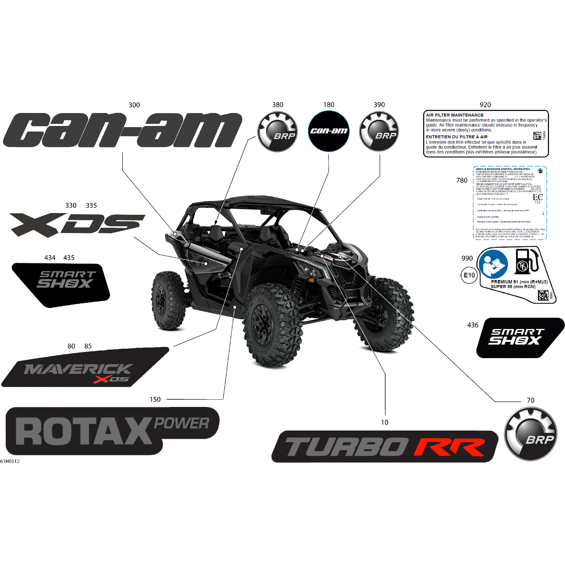 An Image of a Genuine Can-Am Parts Schematic Diagram showing the schematic - BODY - DECALS
