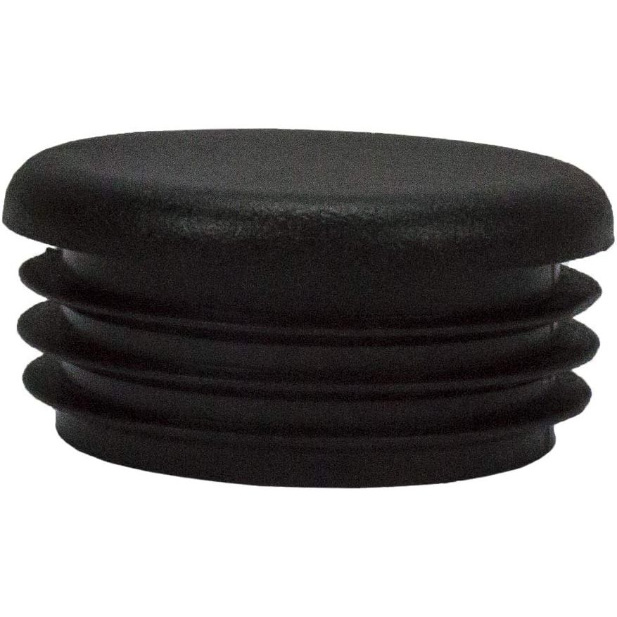 Black ribbed rubber cap with flat circular top and flexible sides.