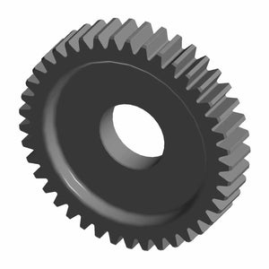 Black metal mainshaft gear with 41 teeth and central circular hole, designed for motorcycles.