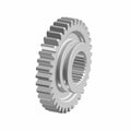 Silver metal gear with 36 teeth and a splined central hole designed for motorcycle mainshaft use.