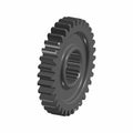 Black metal countershaft gear with 34 teeth and internal splines for motorcycle use.