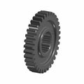 Black metal countershaft gear with 34 teeth and inner spline for motorcycle transmission.