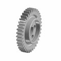 Silver metal crankshaft gear with evenly spaced teeth and a central mounting hole.