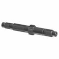 Black metal input shaft with integrated 1st gear featuring multiple splines on both ends and gear teeth in the center.