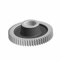 Metal primary drive gear with evenly spaced teeth and central hub, designed for motorcycle use.