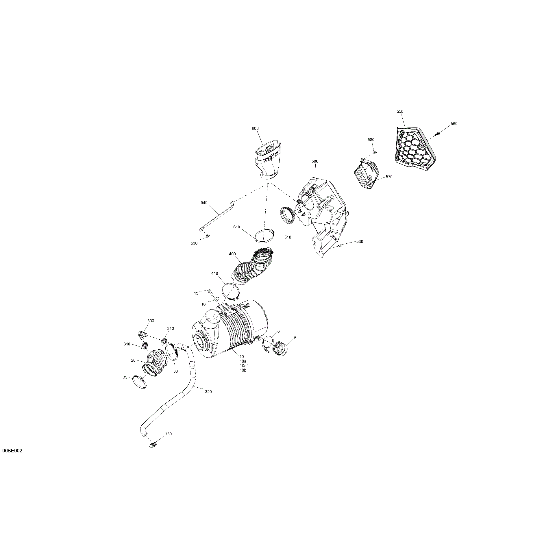 An Image of a Genuine Can-Am Parts Schematic Diagram showing the schematic - ENGINE - AIR INTAKE