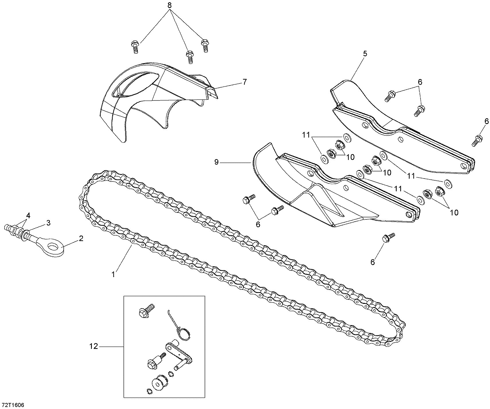 An Image of a Genuine Can-Am Parts Schematic Diagram showing the schematic - CHAIN