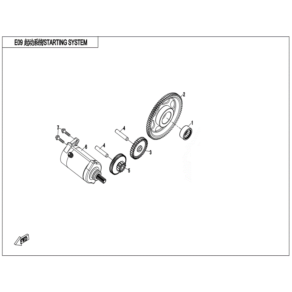An Image of a Genuine CFMOTO Parts Schematic Diagram showing the schematic - STARTING SYSTEM - 2022 CFMOTO ZFORCE 950 HO Sport