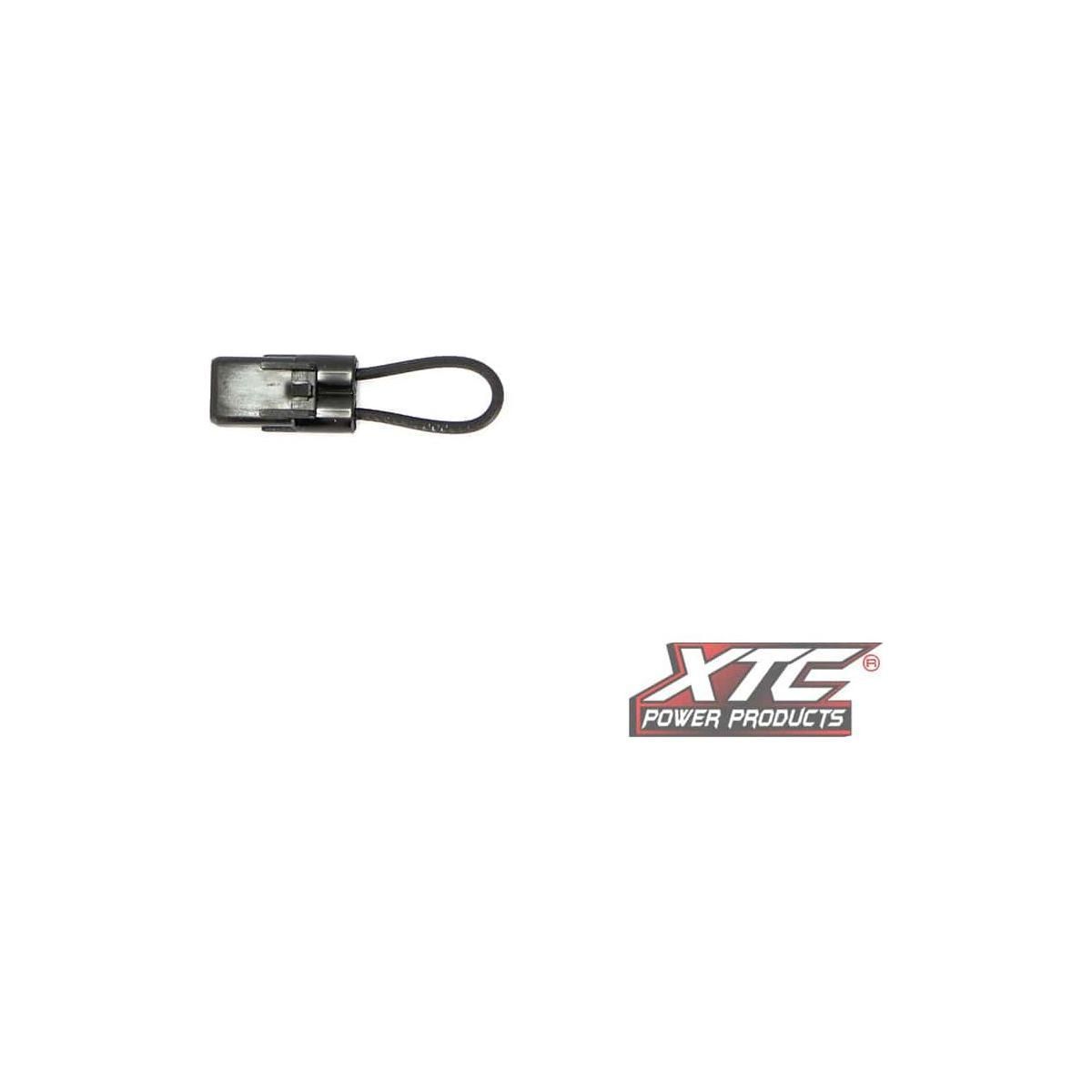 The Plug N Play Seat Belt Override Hon by XTC Power is a small black electrical connector with a short cable loop, shown above the XTC Power Products logo on a white background.
