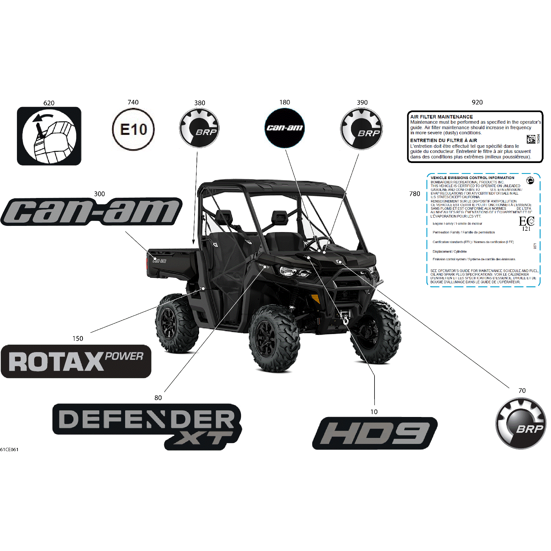 An Image of a Genuine Can-Am Parts Schematic Diagram showing the schematic - BODY - DECALS